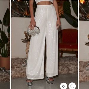 White Sequin Pants
